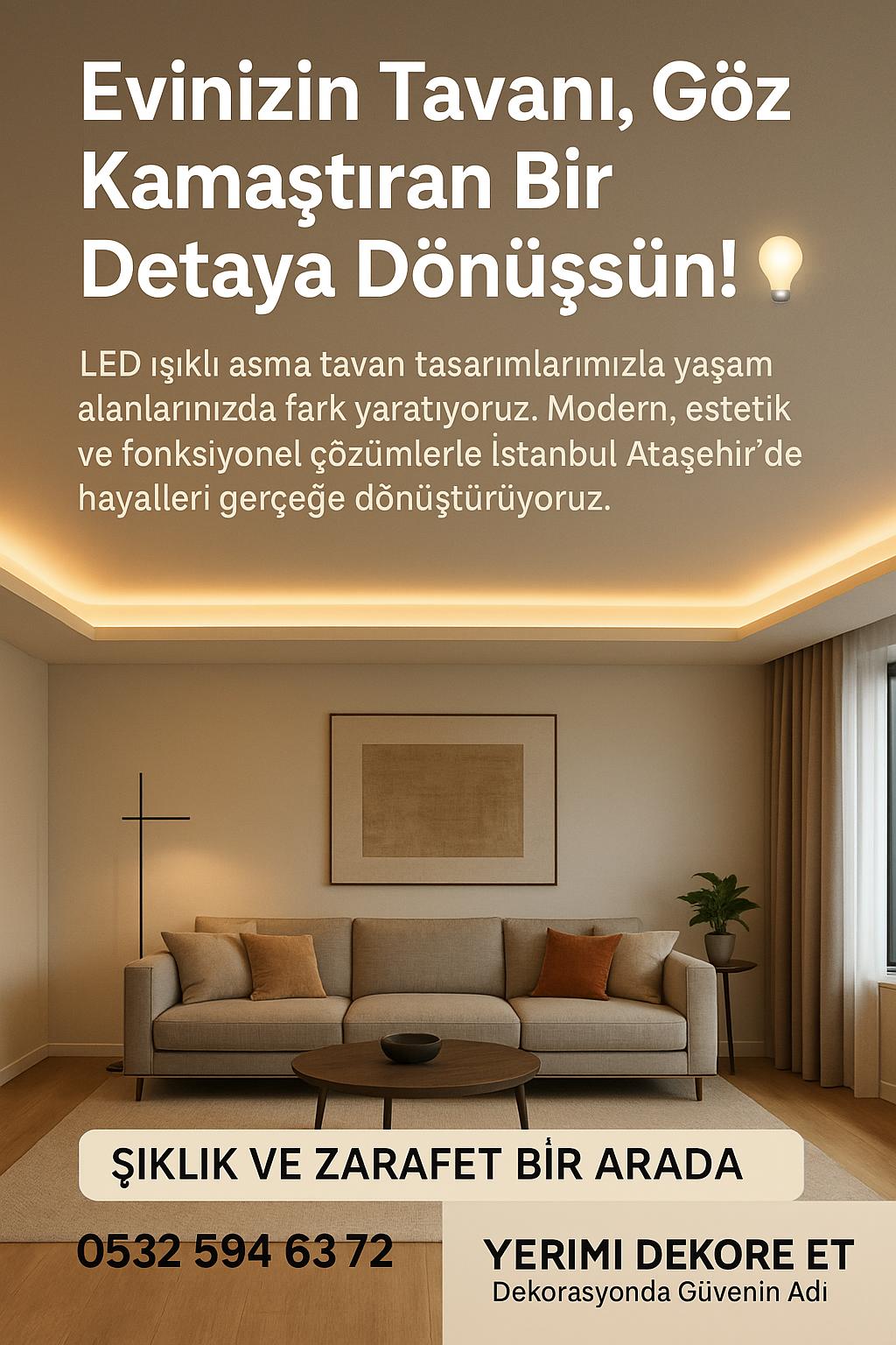 "İstanbul alçıpan ustası Ni Dekor uygulaması, asma tavan ve bölme duvar dekorasyon çalışması"